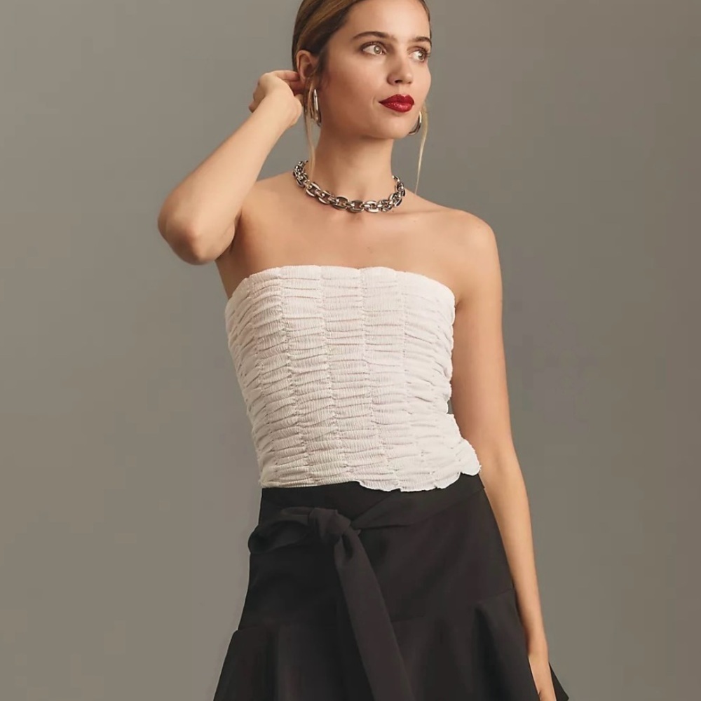 By Anthropologie Ruched Tube Top Size Medium